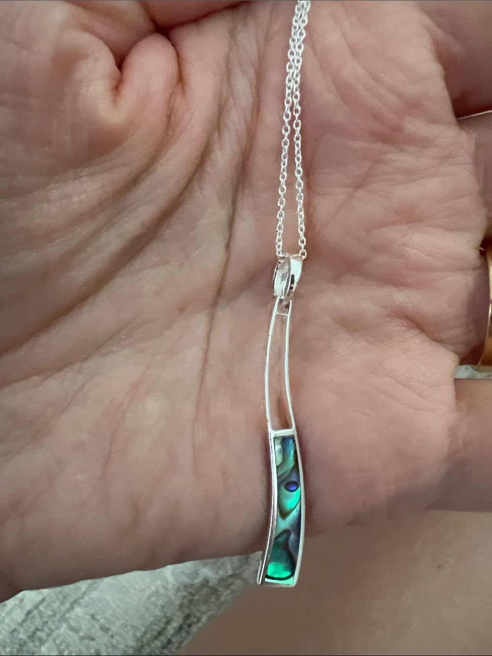 Abalone Inlay Sterling Pendant charm